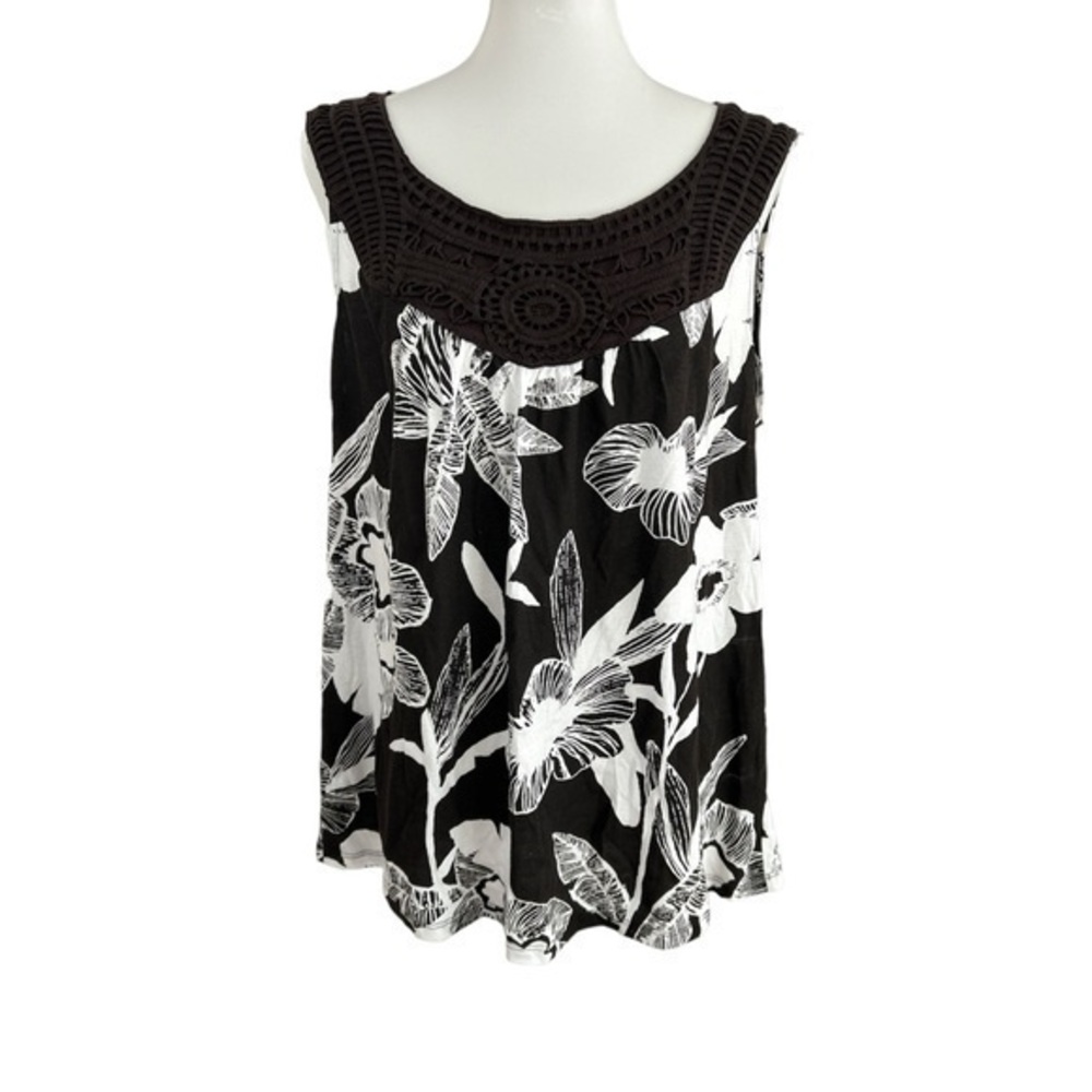 Style&Co sleeveless floral crochet top
